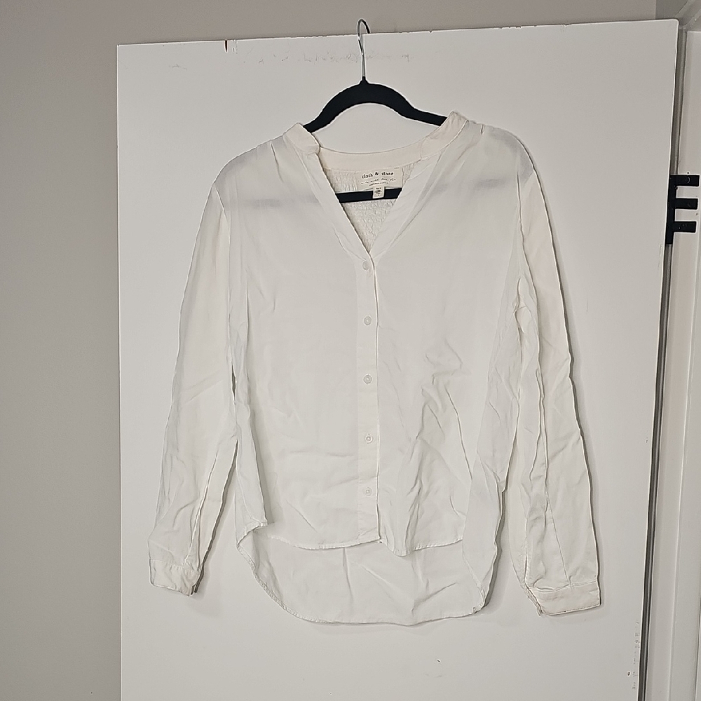 Anthropologie Cream Button-Down Shirt